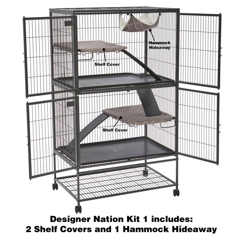 MidWest Frettchen Nation Zubehör Set - Designer Bezüge Für Kleintierkäfige